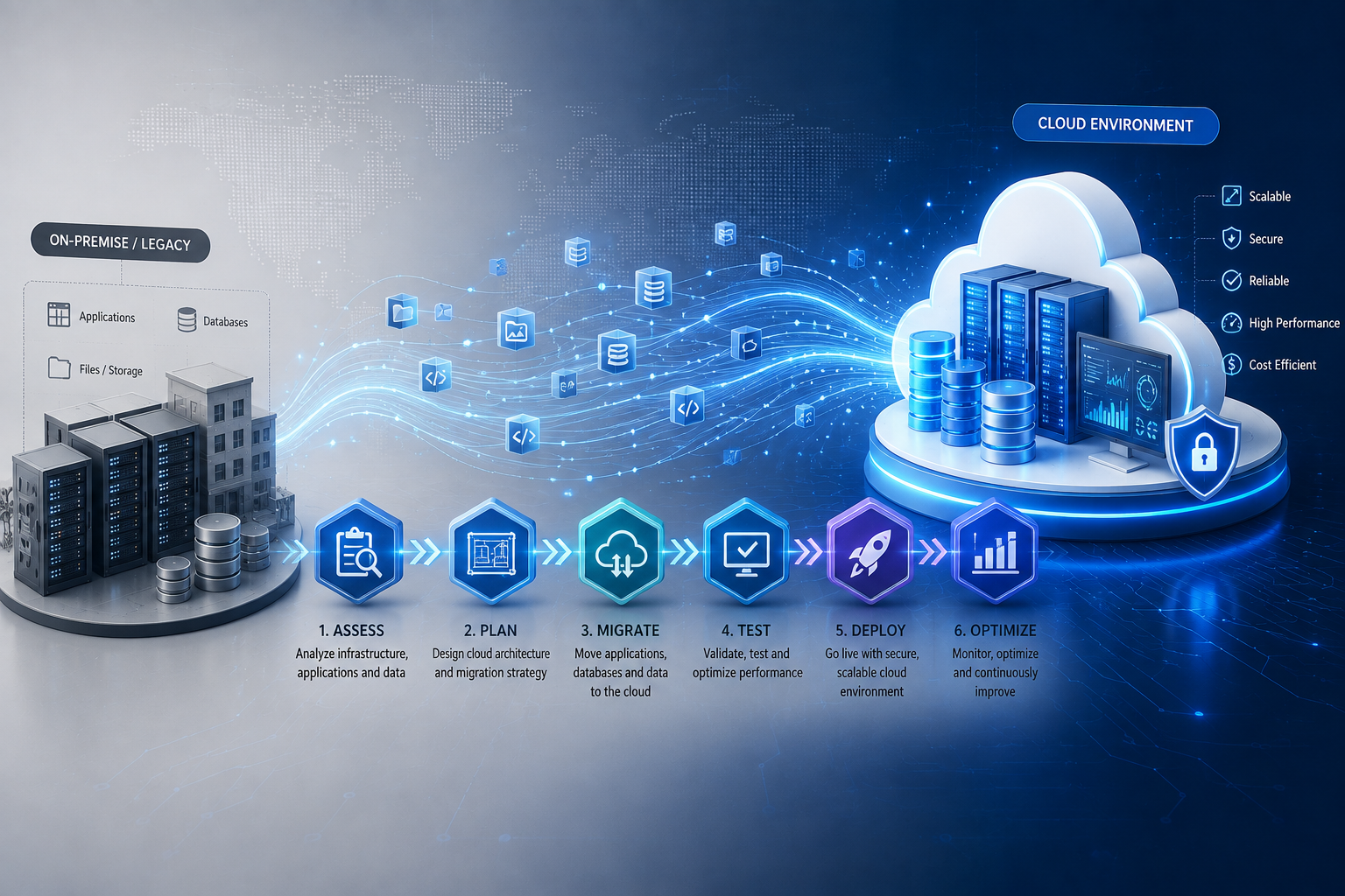 Cloud migration and transformation process